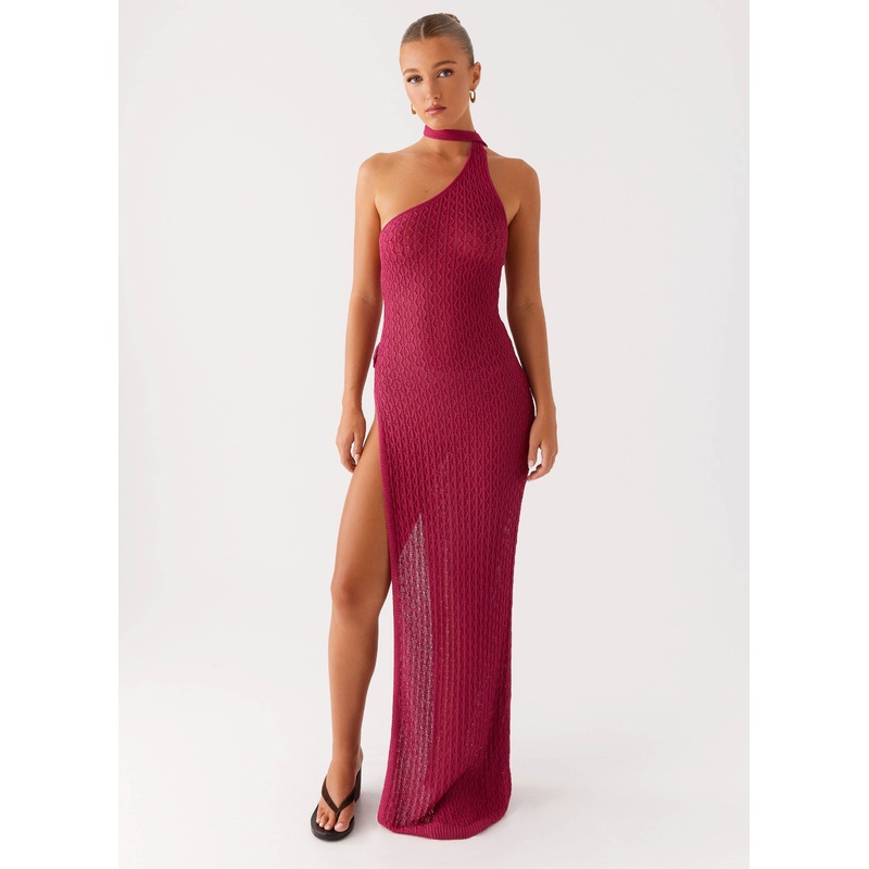 Carryn Knit Maxi Dress – Hot Pink Hot Pink XXS-XS