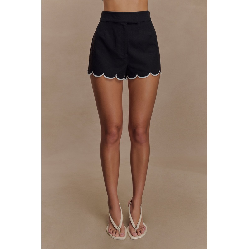Judith Scallop Shorts – Black XXS