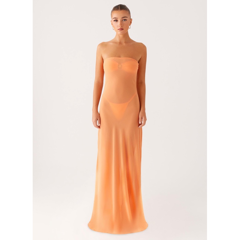 Mattie Strapless Maxi Dress – Orange Orange US 0