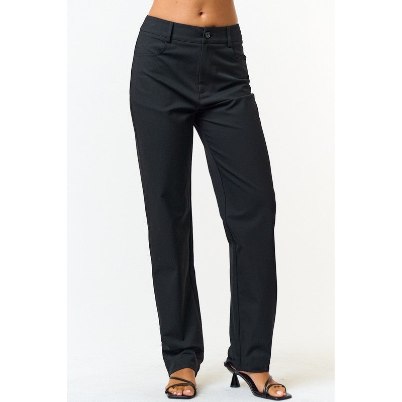 Straight Trouser Pants Black 0820 Small