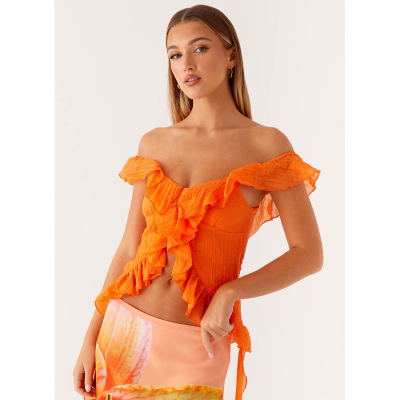 Dylan Off Shoulder Top – Orange Orange US 0