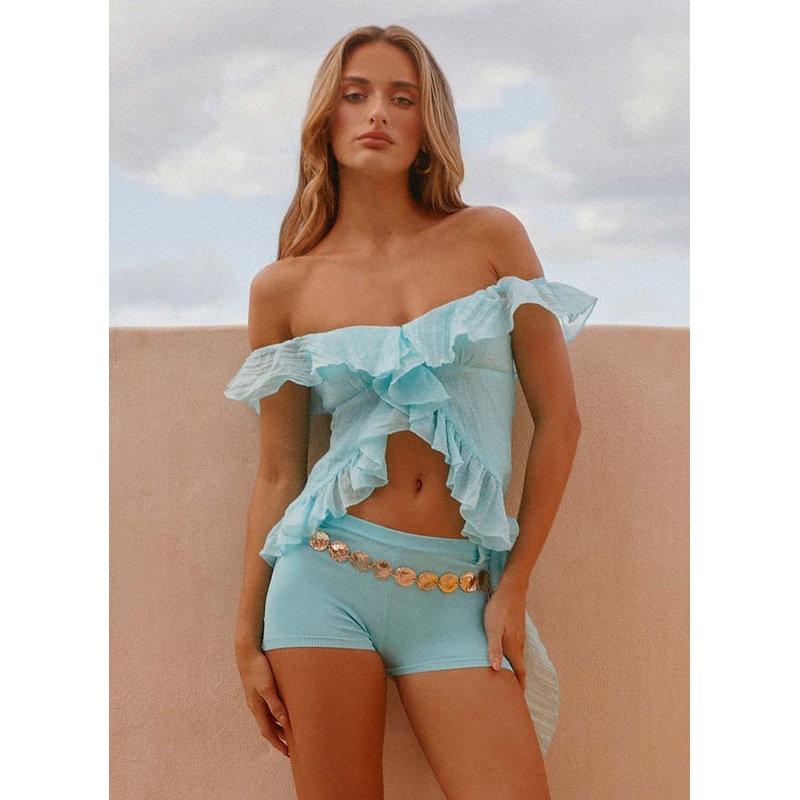 Dylan Off Shoulder Top – Turquoise Turquoise US 0