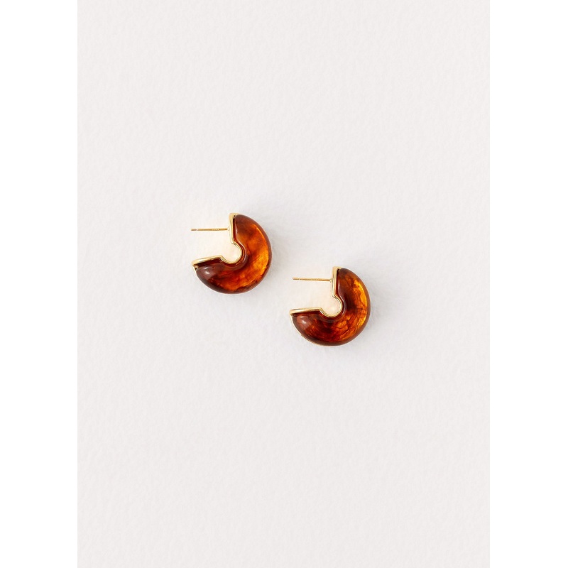 Hugo Earrings – Brown Brown One Size