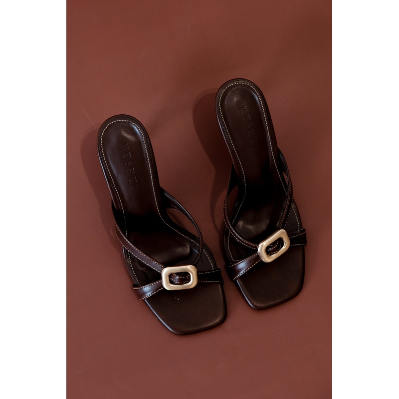 Jodie High Heel With Hardware – Chocolate 35