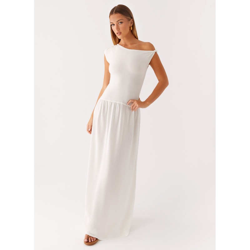Ardella One Shoulder Maxi Dress – Ivory Ivory XXS-XS