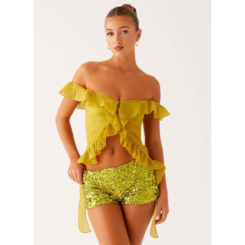 Dylan Off Shoulder Top – Lime Lime US 0