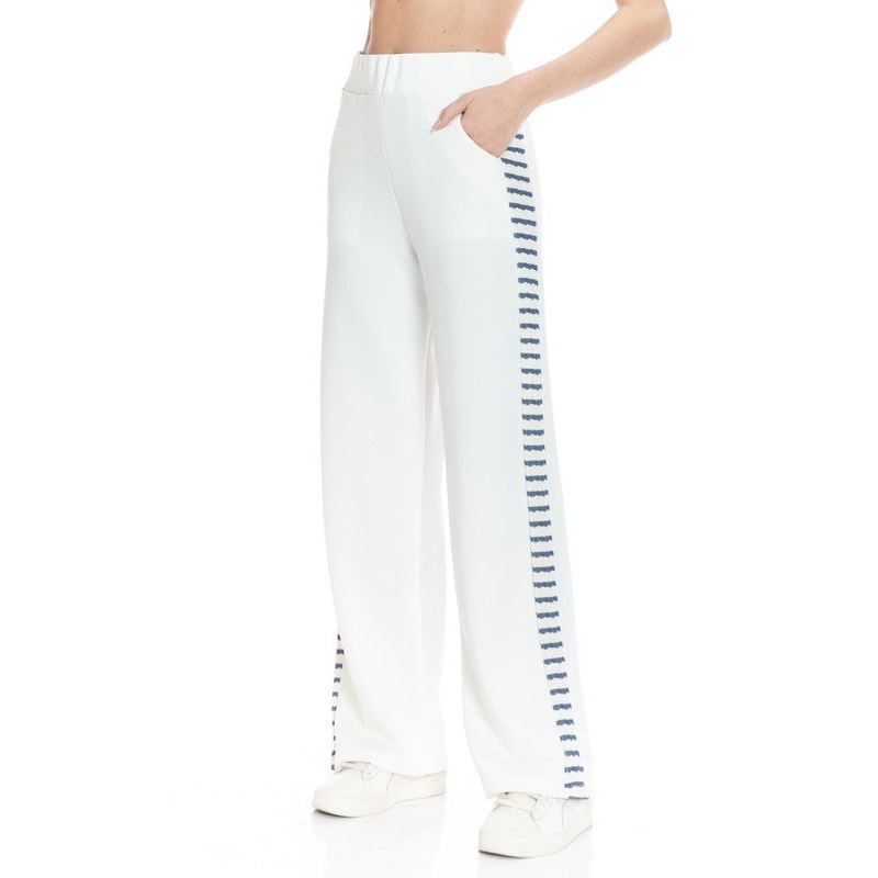 Ariella Stripe Contrast Straight Leg Pant Small Denim 0308