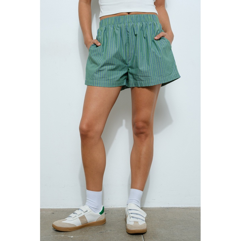 Striped Shorts Green 0305 Small