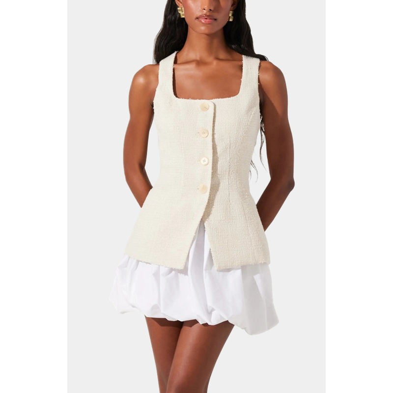 ASTR The Label Brunelle Vest Oatmeal Xsmall