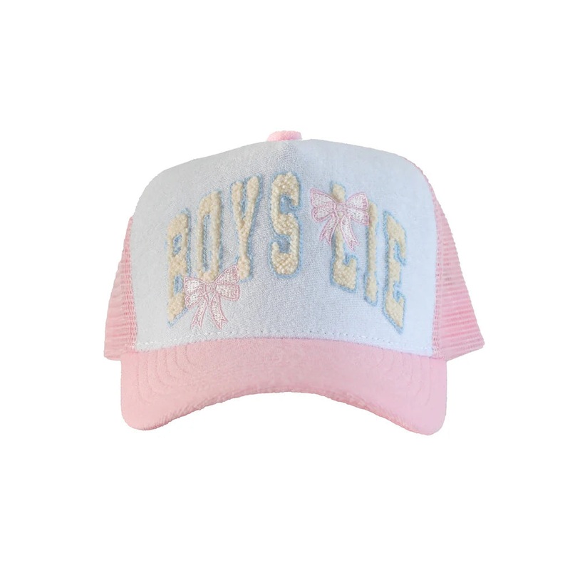 Boys Lie Bows Trucker Hat Pink