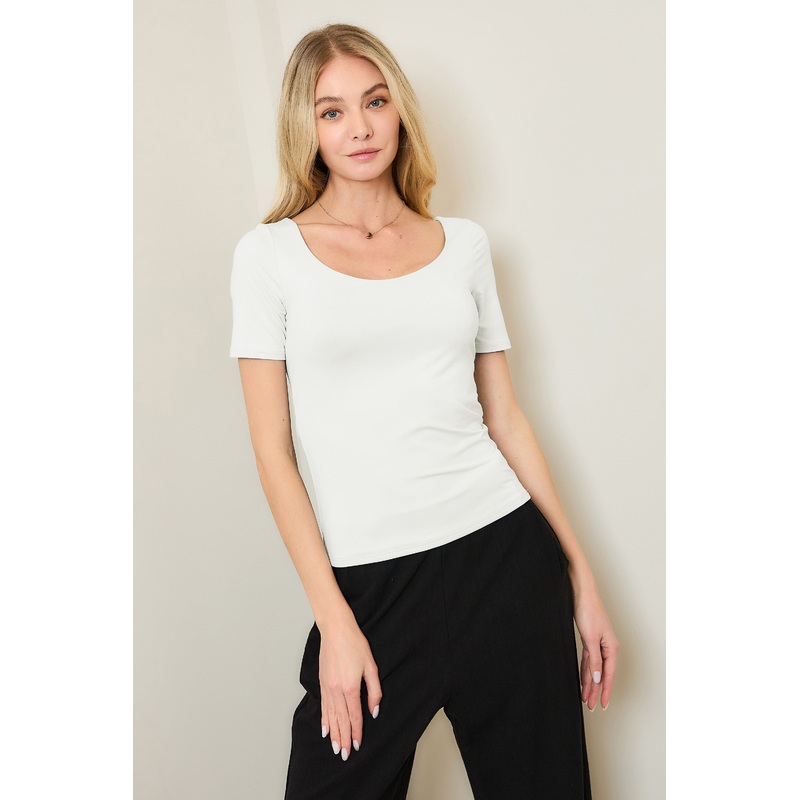 Butter Knit Double Layer Top Off White 0317 Small