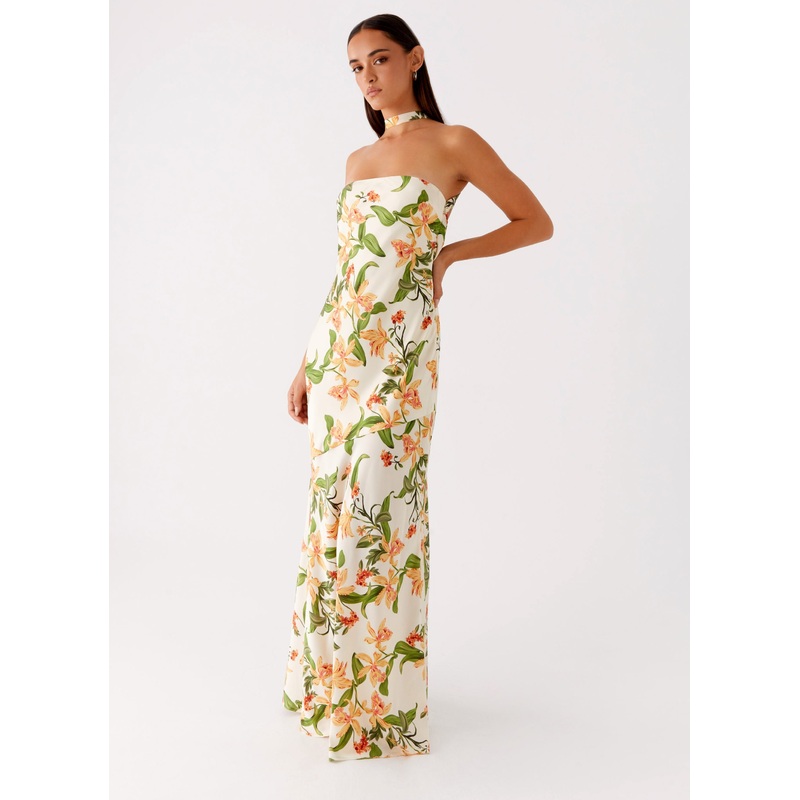 Damali Satin Maxi Dress – Floral Print Floral Print US 0