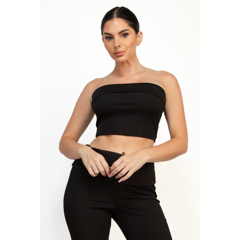 Elastic Tube Top Black 0318 Small