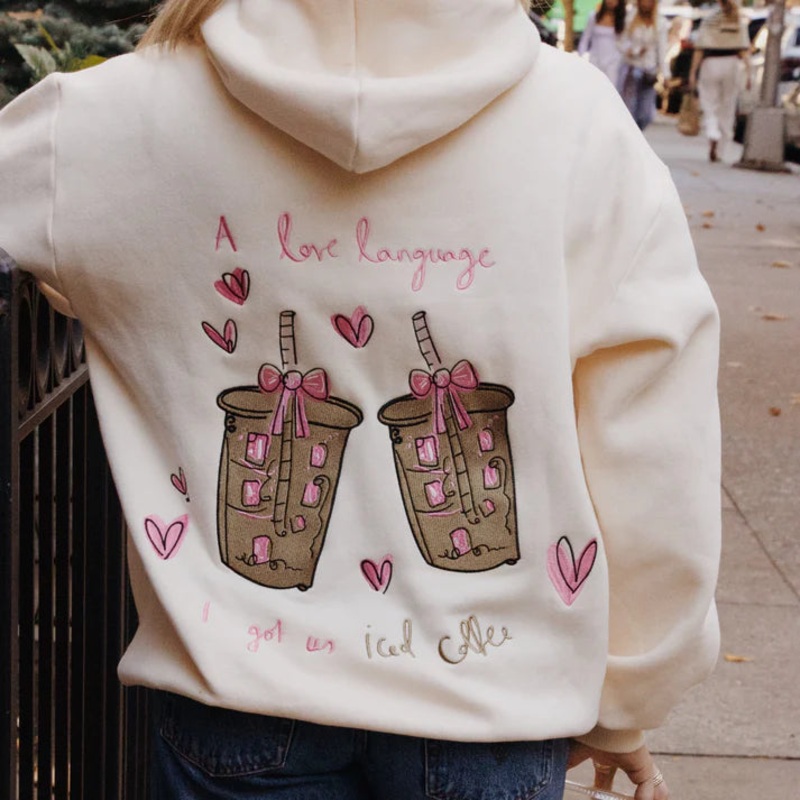 Latte Love Hoodie Cream 0314 Small