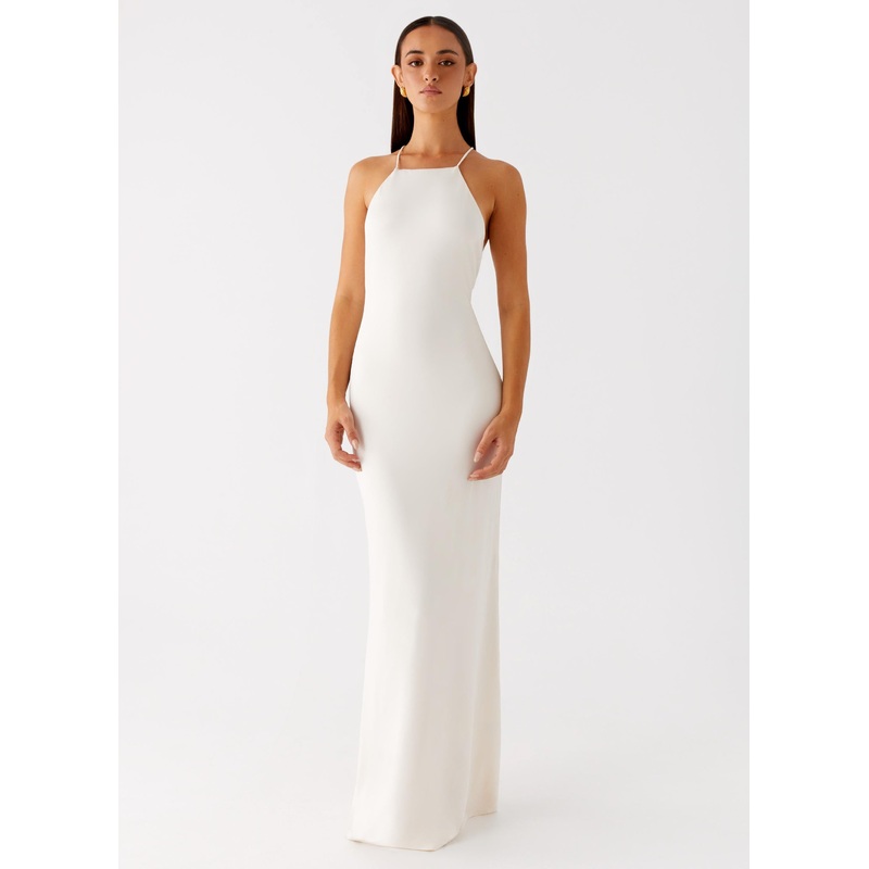 Raffa Pearl Maxi Dress – Ivory Ivory US 0