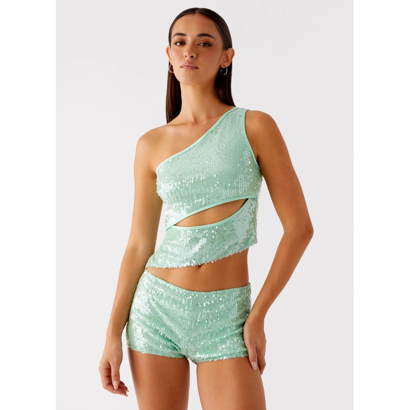 Travis Sequin Top – Sage Sage US 0