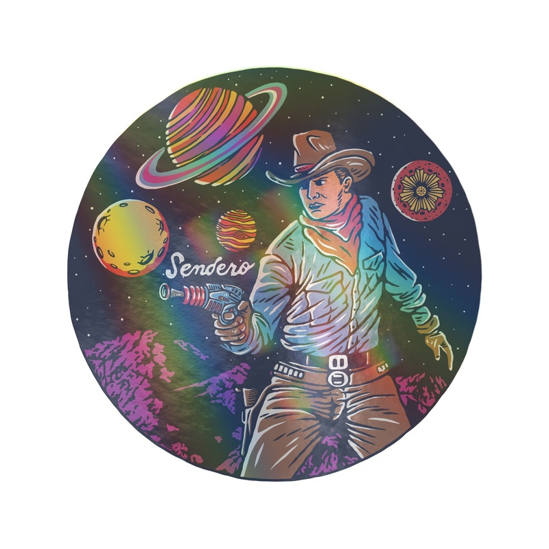 Cosmic Cowboy Sticker – Holographic Edition