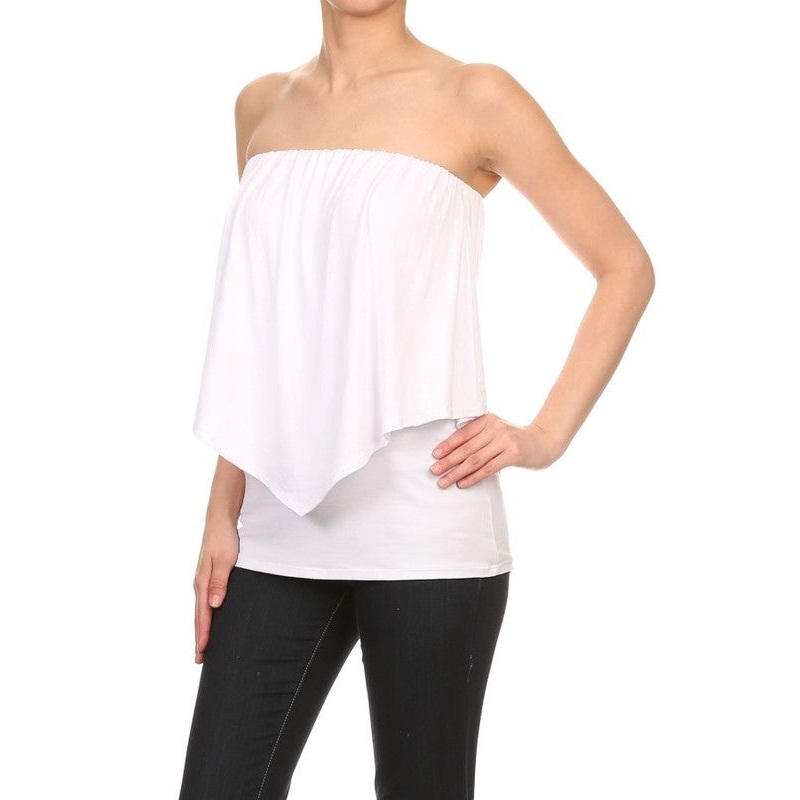 Double Layered Tube Top – White Small White