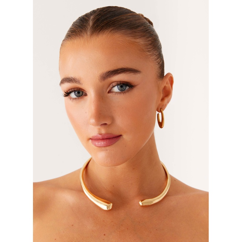 Rayan Choker Necklace – Gold Gold One Size