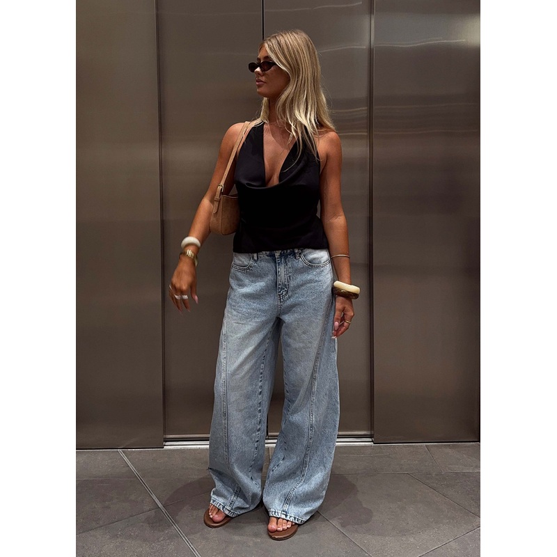 Timeless Wide Leg Jeans – Bleached Blue Bleached Blue US 0