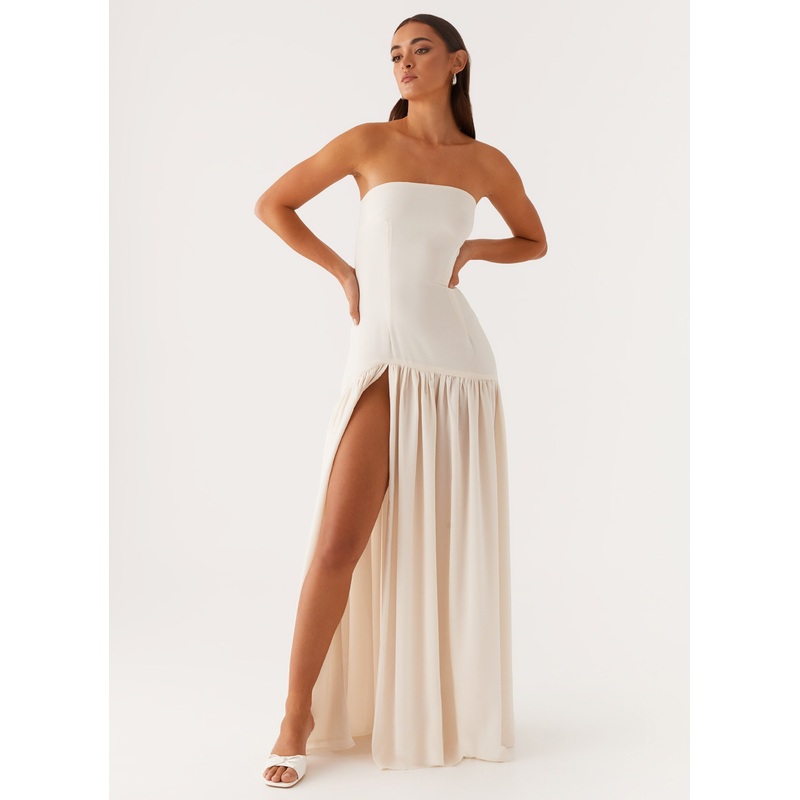 Eden Strapless Maxi Dress – Ivory Ivory US 0
