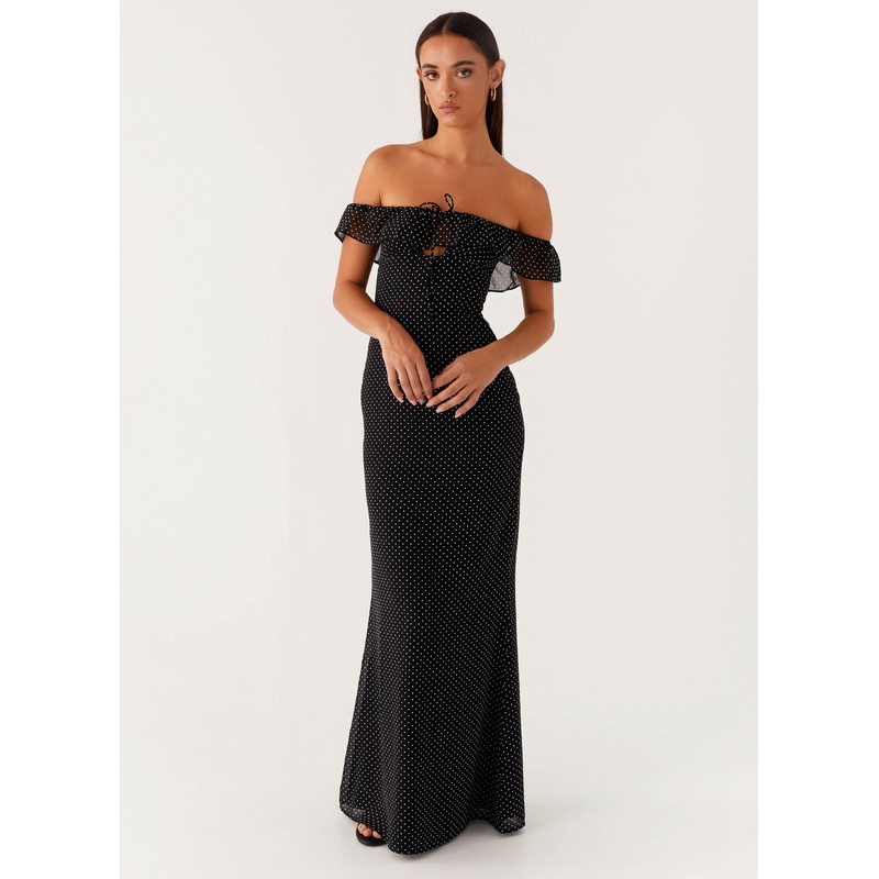 Scarlet Cherry Maxi Dress – Black Polka Dot Black Polka Dot US 0