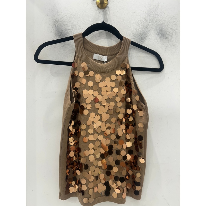 Sequin Sweater Camel One Size