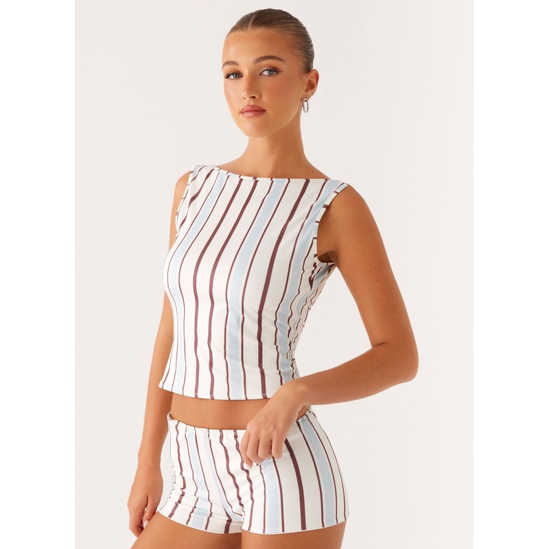 Sun’s Out Tank Top – Blue Stripe Blue Stripe US 0
