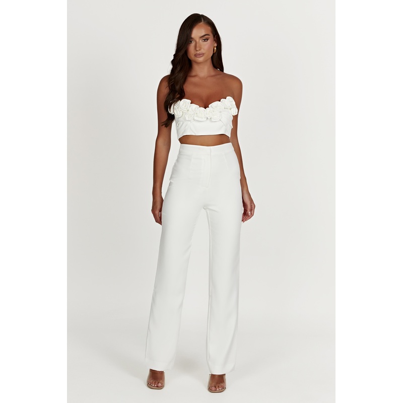 Allanah Straight Leg Pant – White XXS