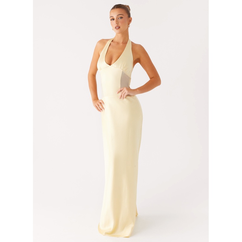Ambre Mesh Panel Maxi Dress – Yellow Yellow US 0