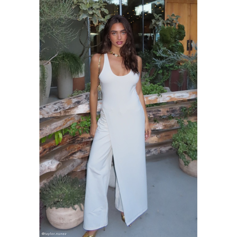 Ellerie Longline Racerback Top – White XXS