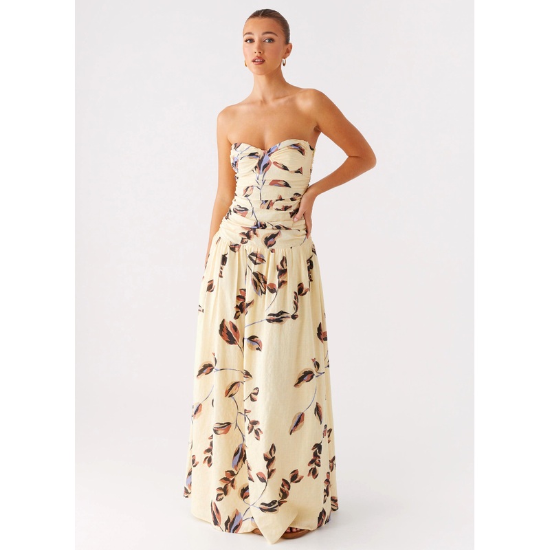 Rhea Ruched Maxi Dress – Buttercream Bliss Buttercream Bliss US 0
