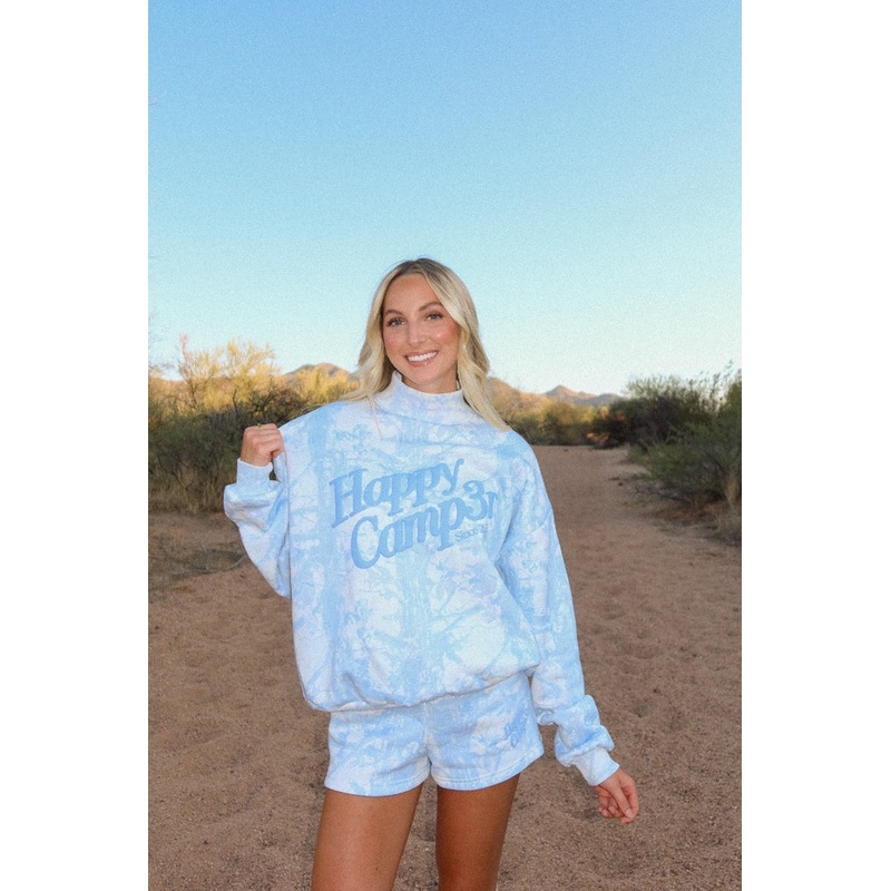 Soft Blue Camo Ellie Shorts Light Blue Small