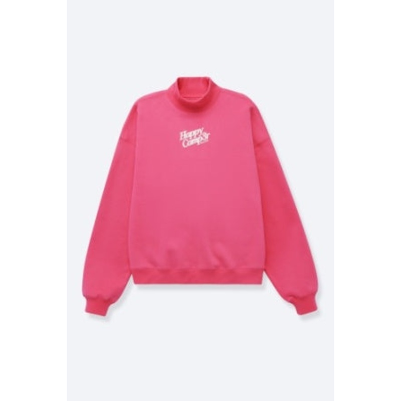 Hot Pink Mockneck Sweatshirt Hot Pink Small