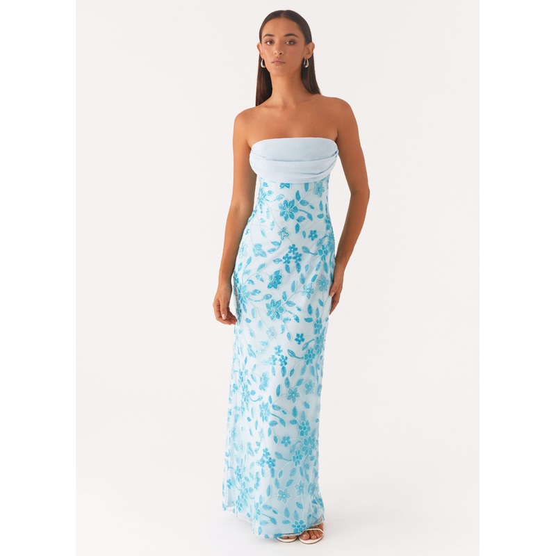 Prism Beaded Maxi Dress – Blue Blue US 0