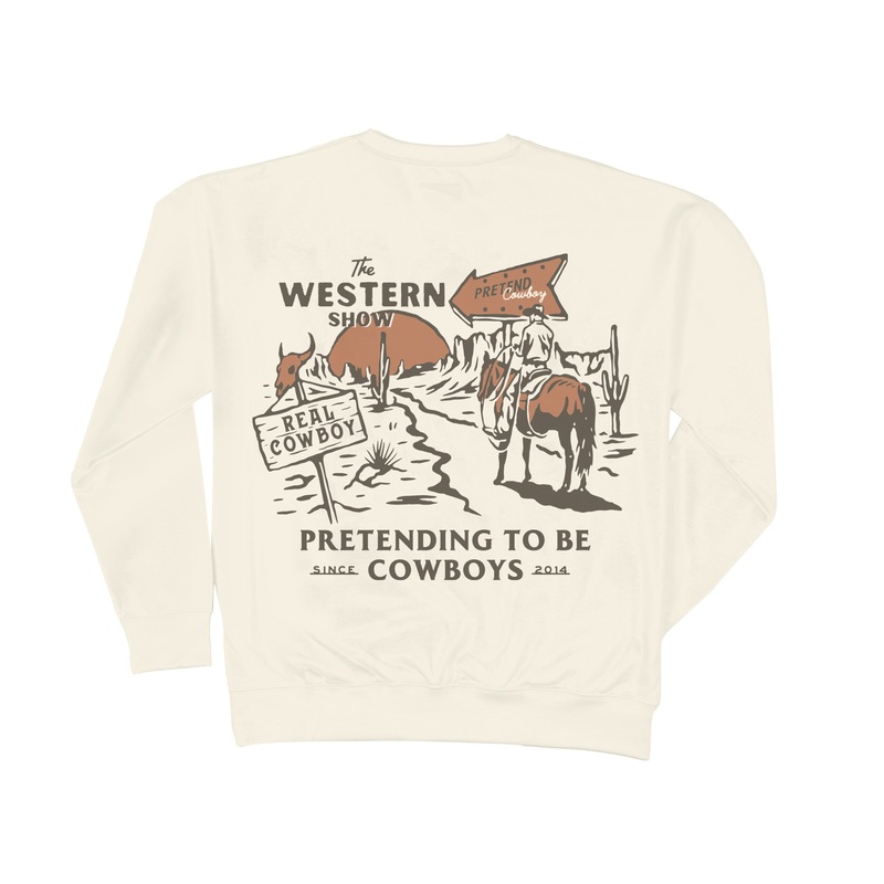 Western Show Sweatshirt Vintage White X-Small