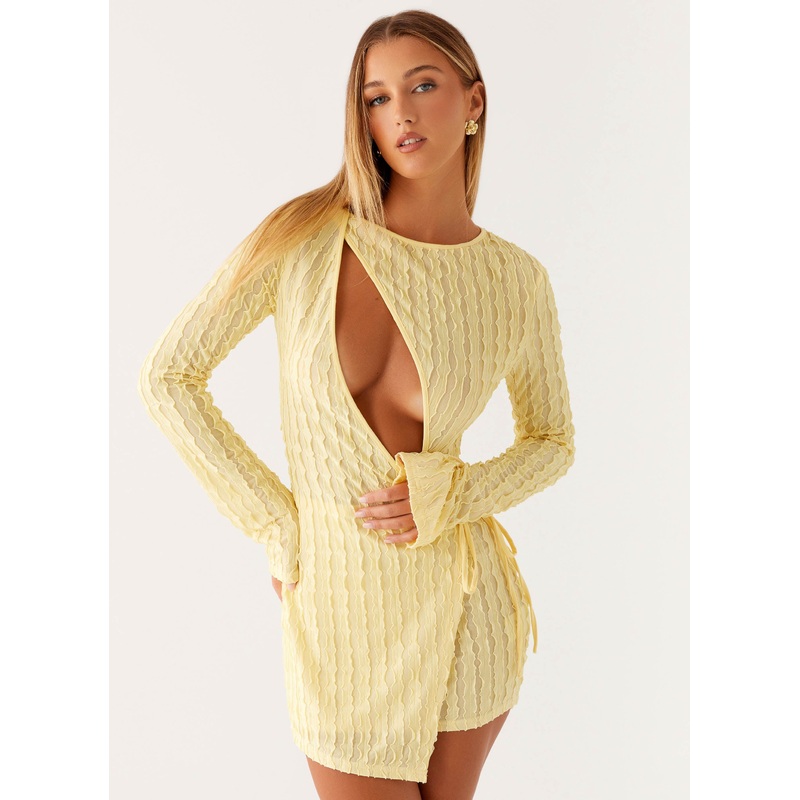 Alfie Mini Dress – Pastel Yellow Pastel Yellow US 0