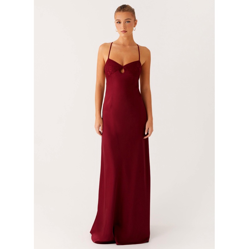 Joanie Maxi Dress – Maroon Maroon US 0