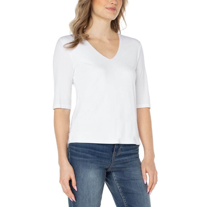 Liverpool Double Layer V-Neck Top – Cream XSmall Cream