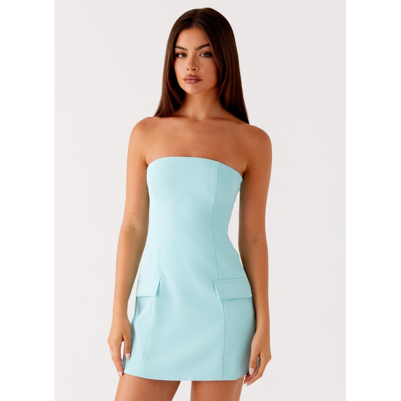 Allora Strapless Mini Dress – Turquoise Turquoise US 0