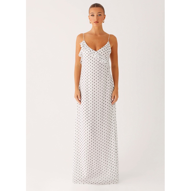 Harri Maxi Dress – White Polka Dot White Polka Dot US 0