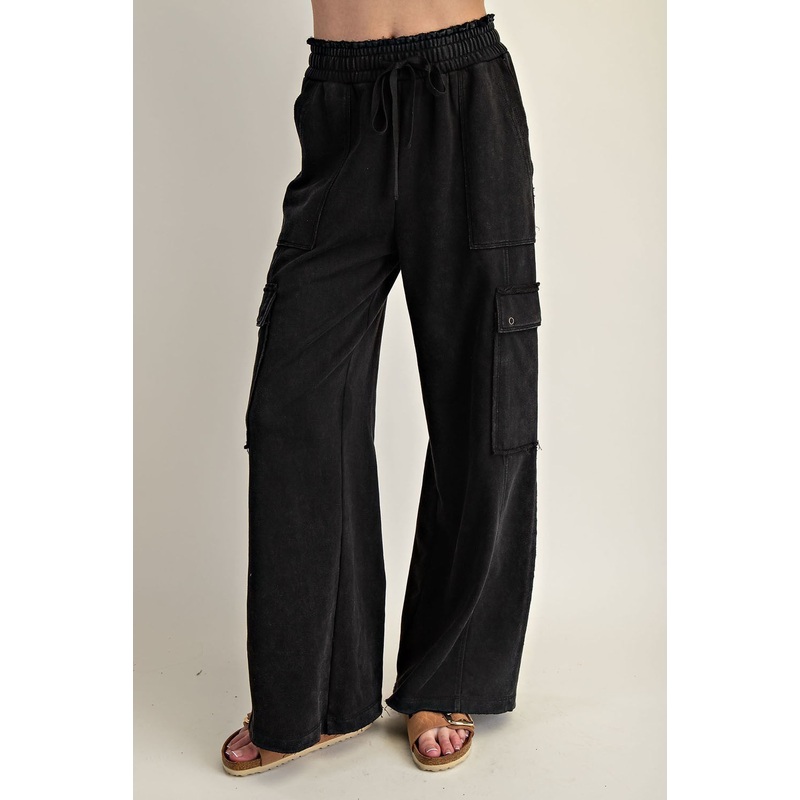 Snow Washed Cargo Pants Small Ash Black