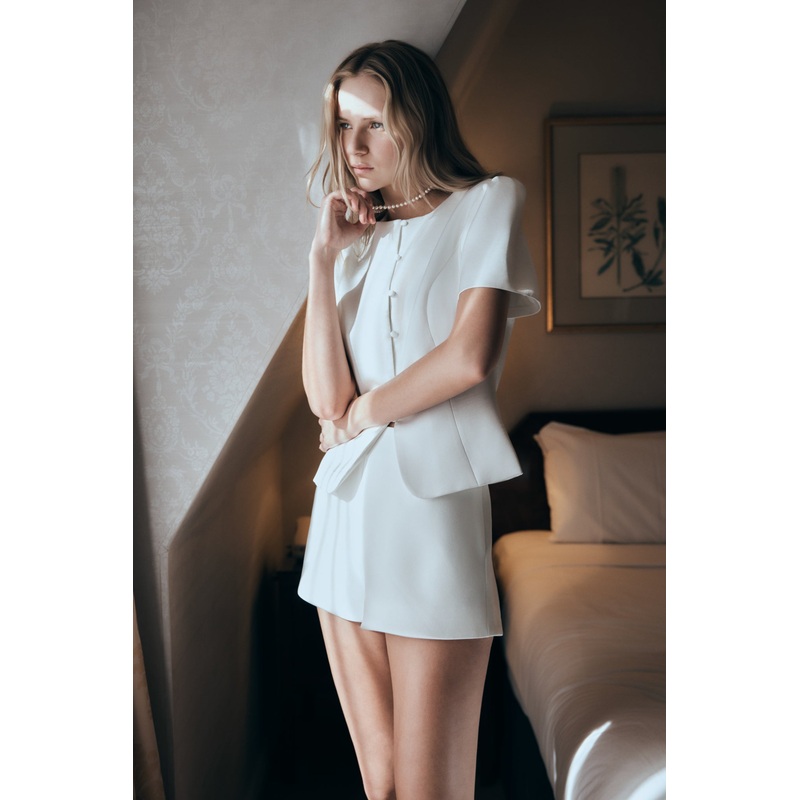 Anne Satin Mini Short – White XXS