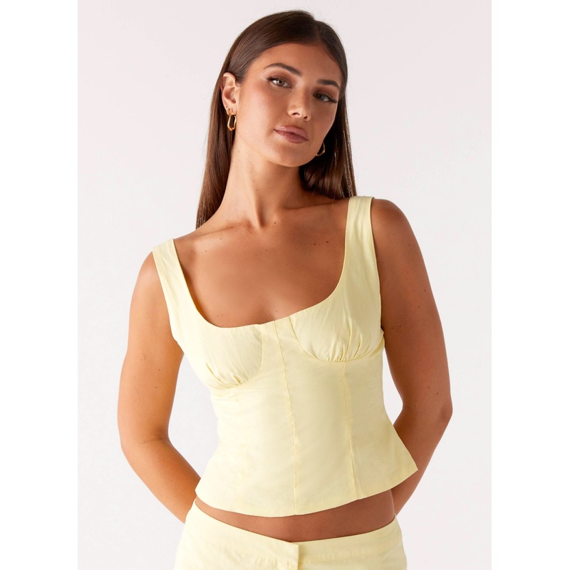 Coastline Bustier Top – Yellow Yellow US 0
