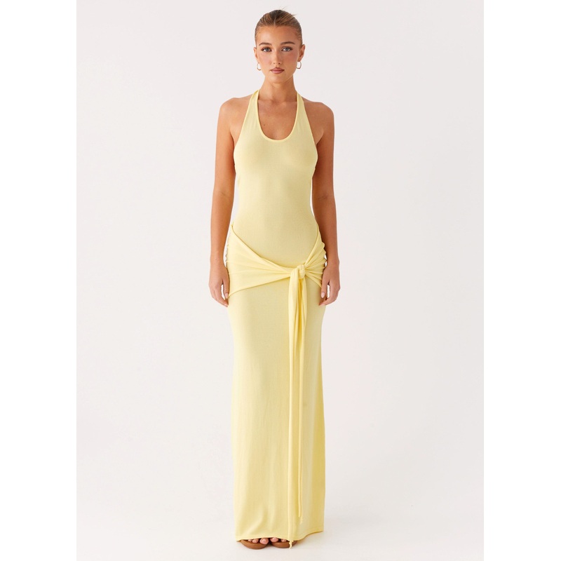 Pina Colada Knit Maxi Dress – Yellow Yellow XXS-XS