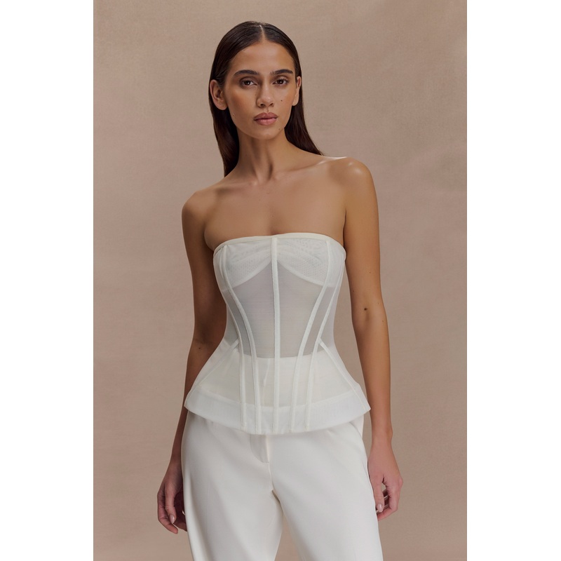 Zoe Structured Corset – White XXS