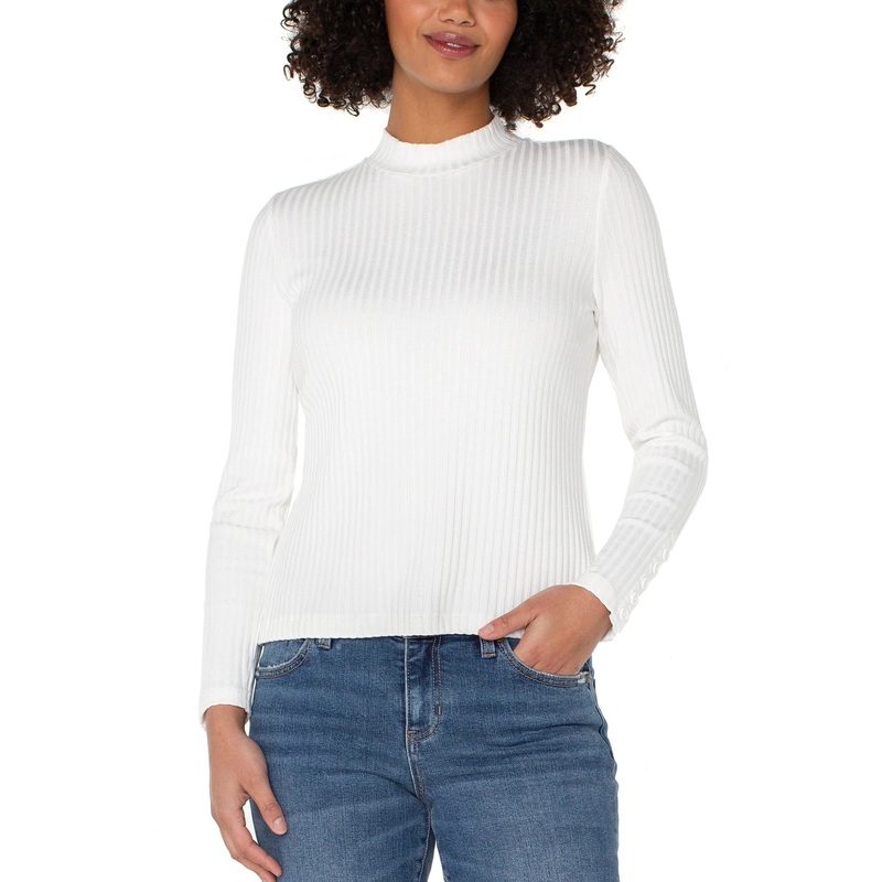 Mock Neck Knit Top – Snow XSmall Snow