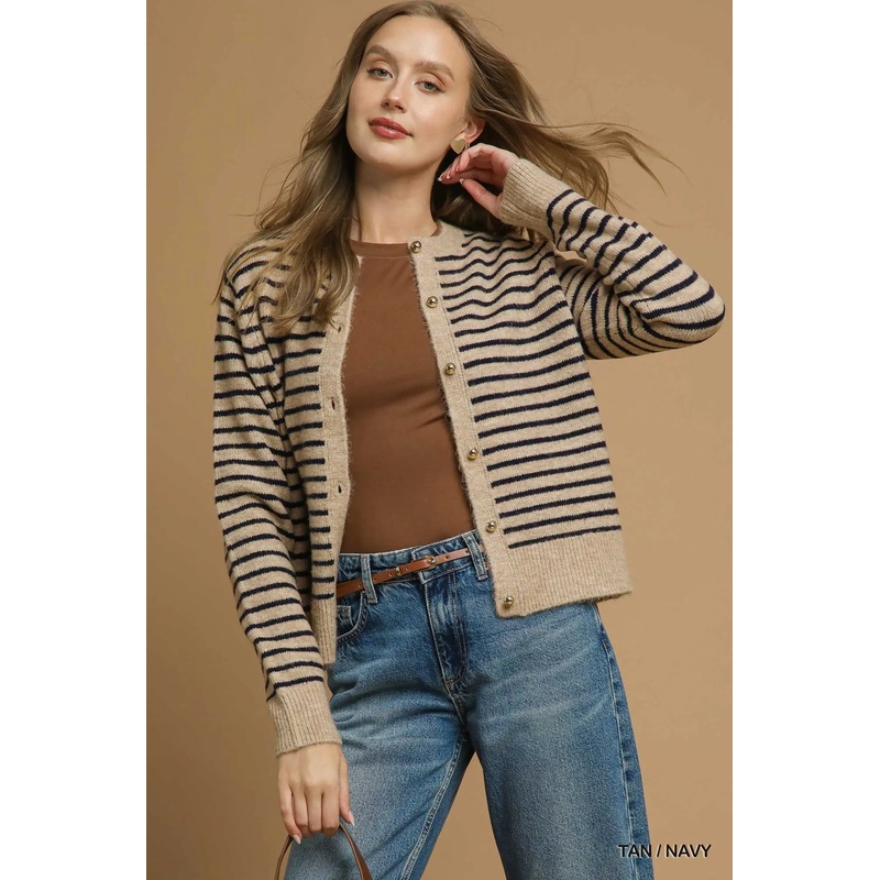 Tan/Navy Top Tan/Navy Small