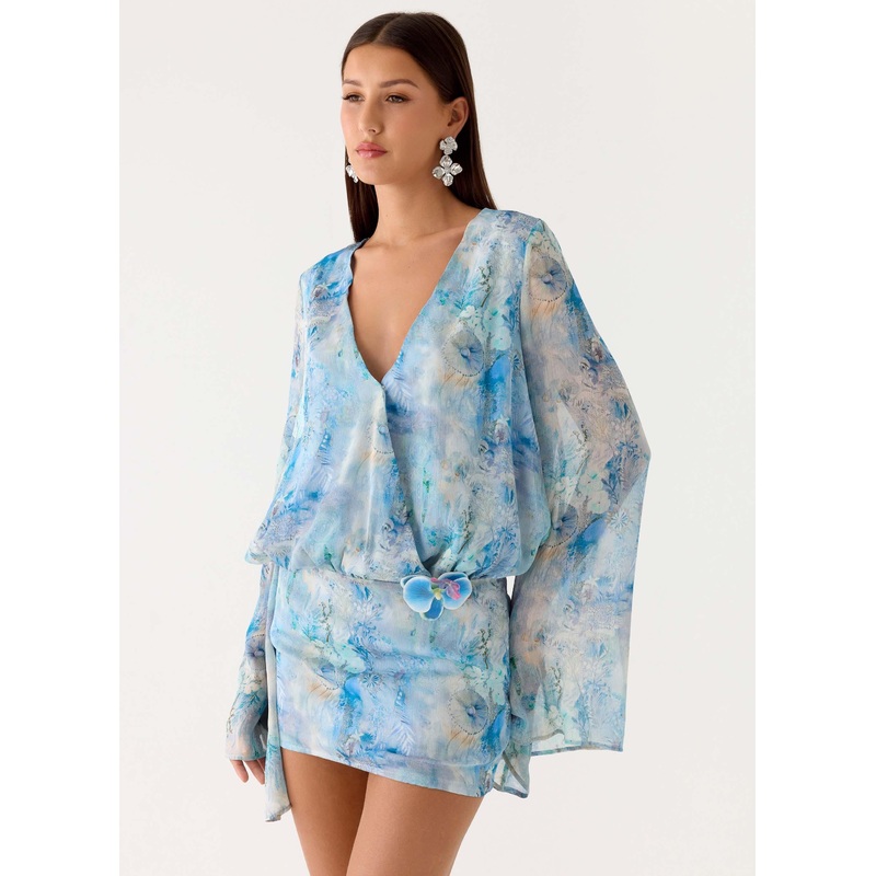 Vanish Into You Mini Dress – Aqua Paisley Aqua Paisley US 0