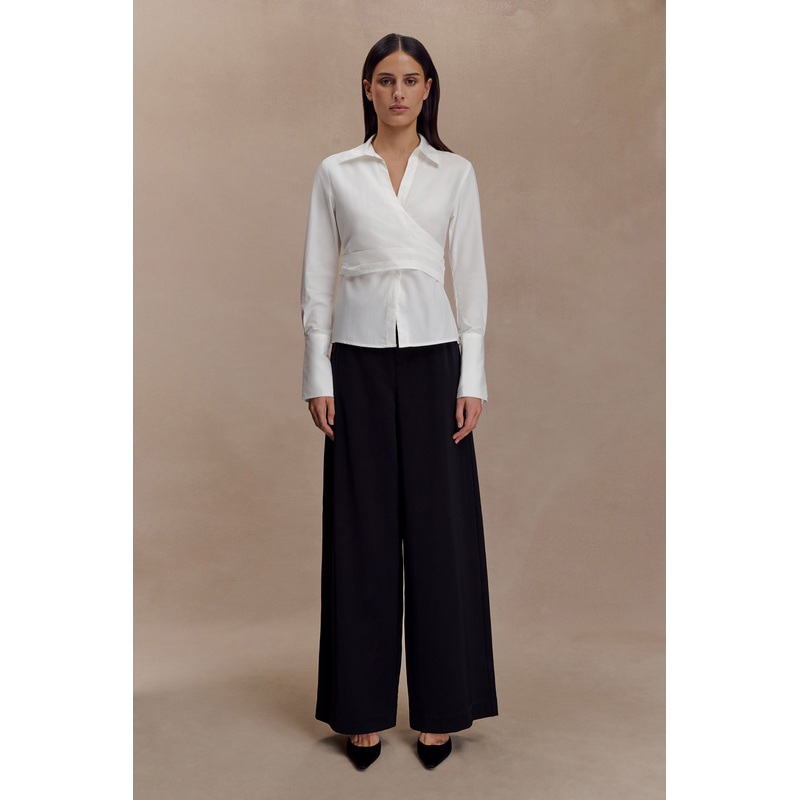 Arlo Wide Leg Suiting Trouser – Black XXS